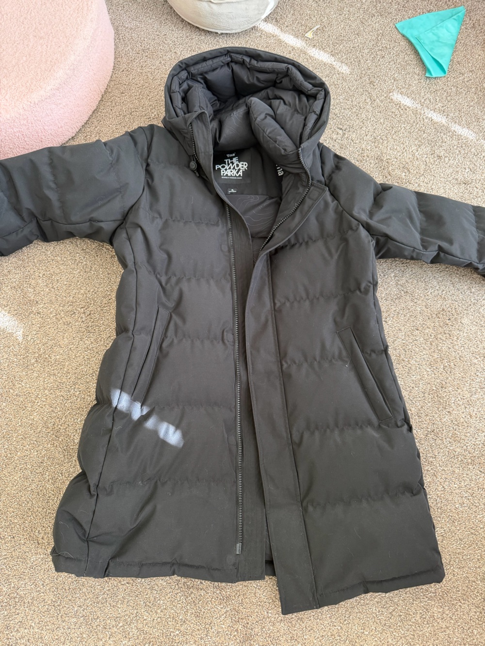 TNA Black Hooded Insulated Puffer Coat